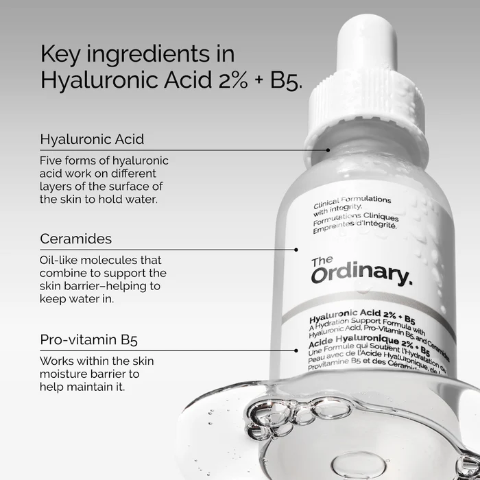 Kit Facial Treatment : Niacinamide 10% [30ml] + Zinc 1% & Acide Hyaluronique 2% + B5 [30ml]- The ordinary