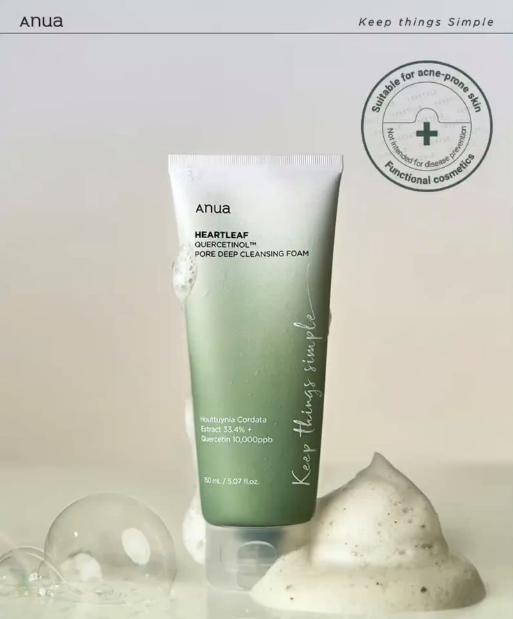 Heartleaf Quercetinol Pore Deep Cleansing Foam - Mousse nettoyante [150ml] - Anua