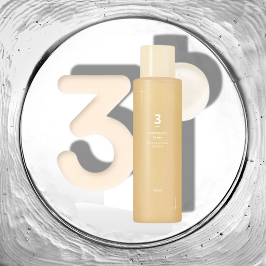 Flacon de Numbuzin No. 3 Super Glowing Essence Toner, tonique hydratant et raffermissant K-Beauty, avec livraison rapide au Maroc.