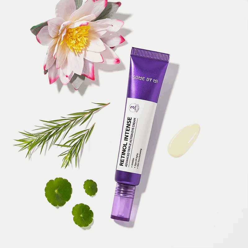 Image de 'Retinol Intense Crème Contour des Yeux Avancée Triple Action' de SOME BY MI, présentée dans un tube sophistiqué. Ce produit est spécialement conçu pour revitaliser le contour des yeux avec une formule riche en rétinol, réduisant efficacement les rides, les poches et les cernes. Parfait pour ceux qui recherchent un soin oculaire intensif au Maroc, disponible sur Beauty-Care.ma.