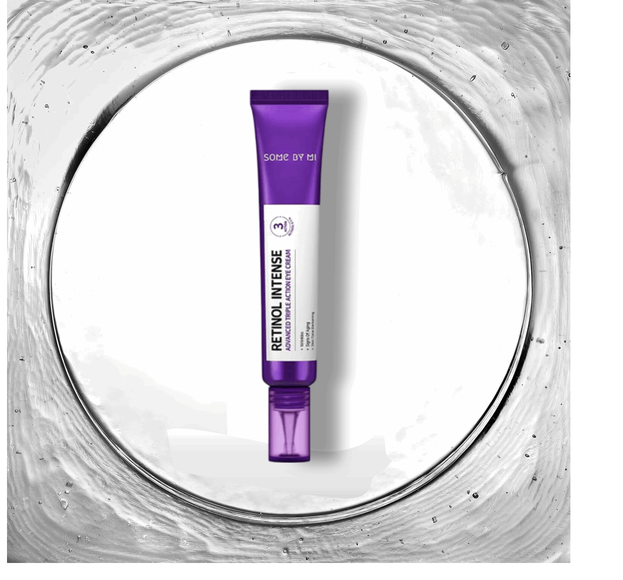 Image de 'Retinol Intense Crème Contour des Yeux Avancée Triple Action' de SOME BY MI, présentée dans un tube sophistiqué. Ce produit est spécialement conçu pour revitaliser le contour des yeux avec une formule riche en rétinol, réduisant efficacement les rides, les poches et les cernes. Parfait pour ceux qui recherchent un soin oculaire intensif au Maroc, disponible sur Beauty-Care.ma.